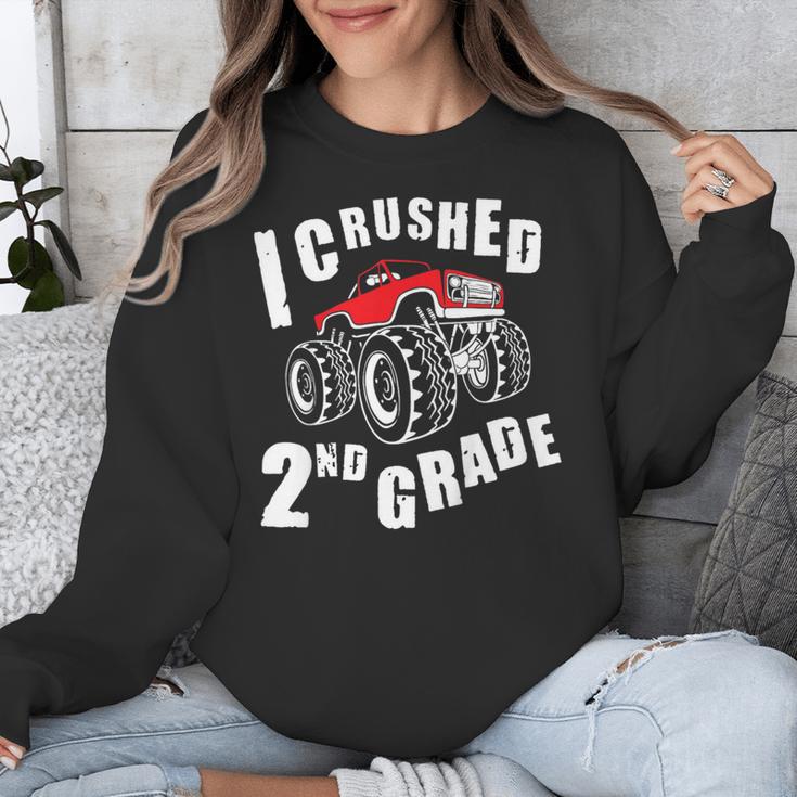 Kids I Crushed 2nd Grade Monster Truck School Graduation Unisex Sweatshirt