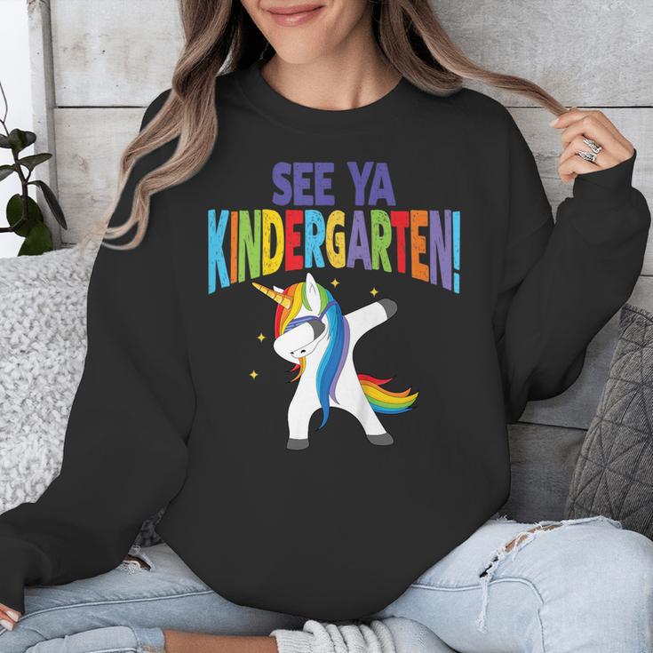 Kids Dabbing Unicorn Kindergarten Graduation See Ya Unisex Sweatshirt