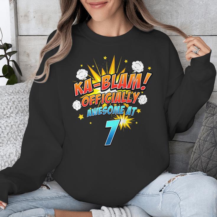 Kids Ka-Blam 7 Year Old Boys 7th Birthday Comic Book Super Hero Unisex Sweatshirt Kids Ka-Blam 7 Year Old Boys 7th Birthday Comic Book Super Hero Unisex Sweatshirt