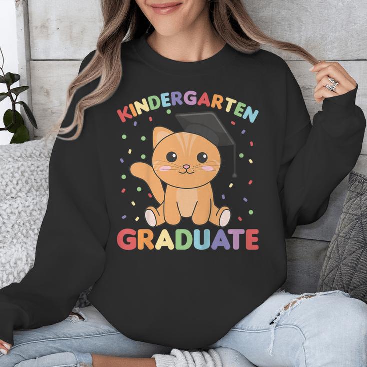 Kids Kindergarten Graduate Cat Graduation Unisex Sweatshirt