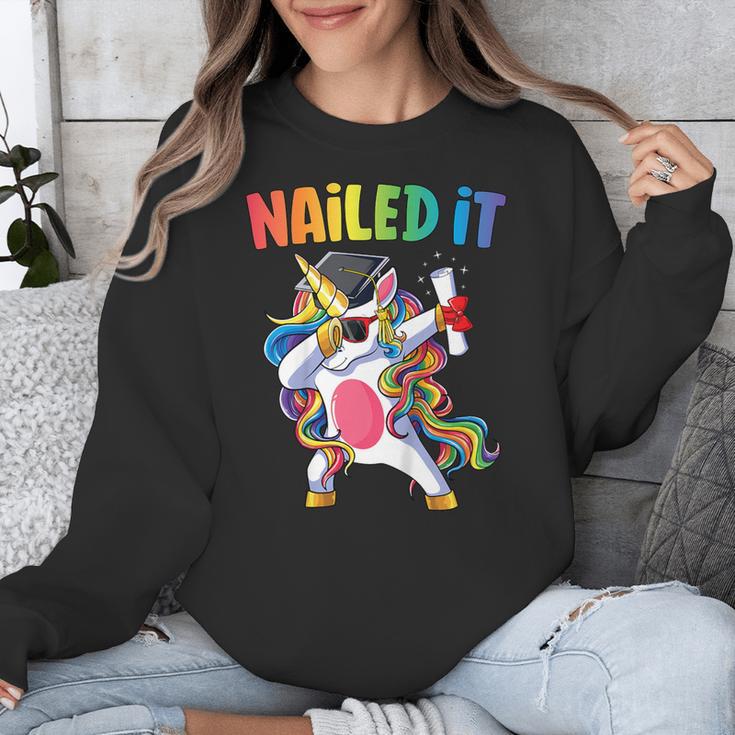 Kids Kindergarten Graduation Shirt Unicorn Graduate Nailed It Unisex Sweatshirt