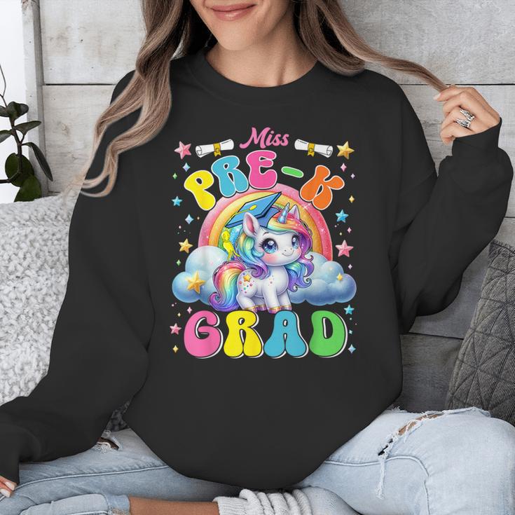 Kids Miss Pre-K Grad Graduation Cute Unicorn Rainbow Girls Unisex Sweatshirt
