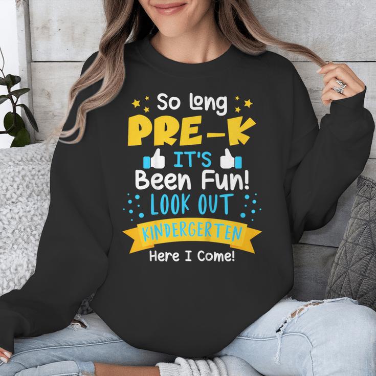 Kids So Long Pre-K Graduation 2025 School Kindergarten Here Come Unisex Sweatshirt