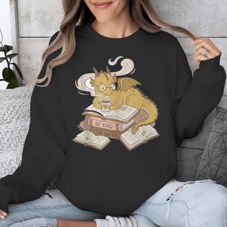 Be Kind Stay Weird Read Books Cute Dragon Unisex Sweatshirt Be Kind Stay Weird Read Books Cute Dragon Unisex Sweatshirt