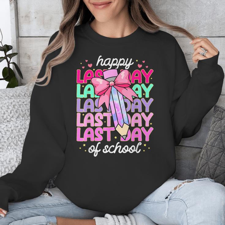 Last Day Of School Shirt Coquette Bow School Graduation Unisex Sweatshirt