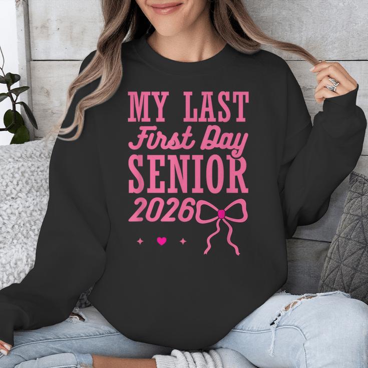 My Last First Day Senior 2026 Coquette Pink Bow Graduation Unisex Sweatshirt