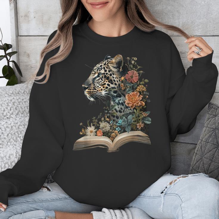 Leopard Book Flower Unisex Sweatshirt