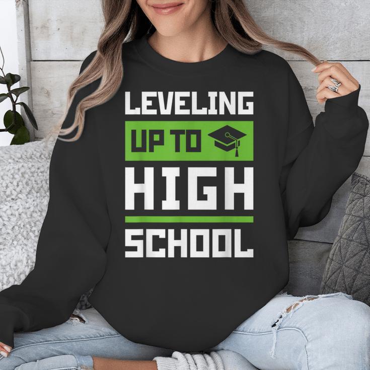 Leveling Up To High School Tee Shirt Gaming Graduation Unisex Sweatshirt