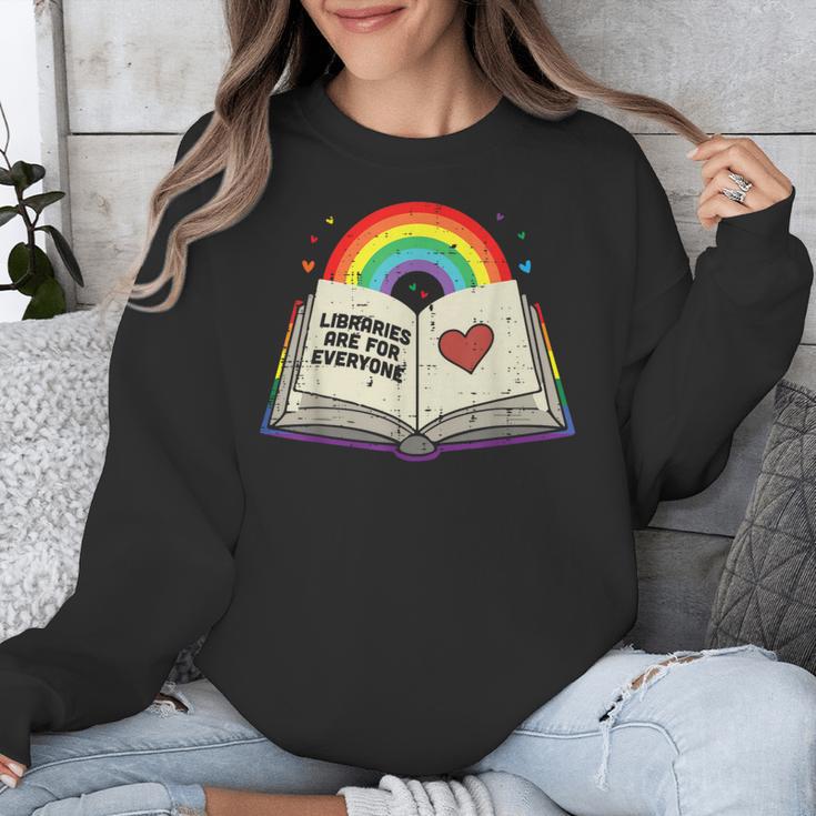 Libraries Are For Everyone Book LGBTQ Ally Gay Pride Month Unisex Sweatshirt