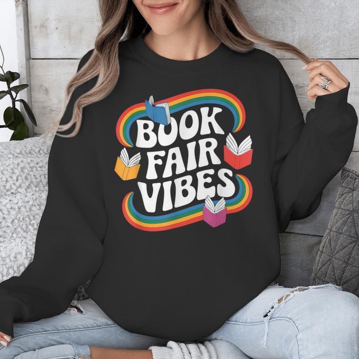 Library Book Fair Vibe Groovy Retro School Reading Nostalgic Unisex Sweatshirt