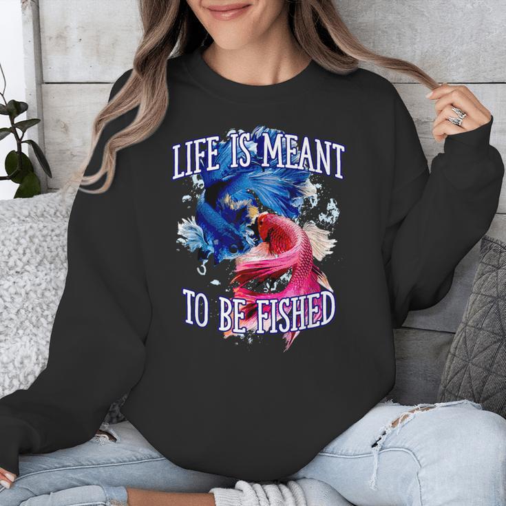 Life Meant To Fished Introvert Sayings Antisocial Quotes Unisex Sweatshirt Life Meant To Fished Introvert Sayings Antisocial Quotes Unisex Sweatshirt