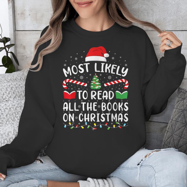 Most Likely To Read A Book On Christmas Family Matching Xmas Unisex Sweatshirt Most Likely To Read A Book On Christmas Family Matching Xmas Unisex Sweatshirt