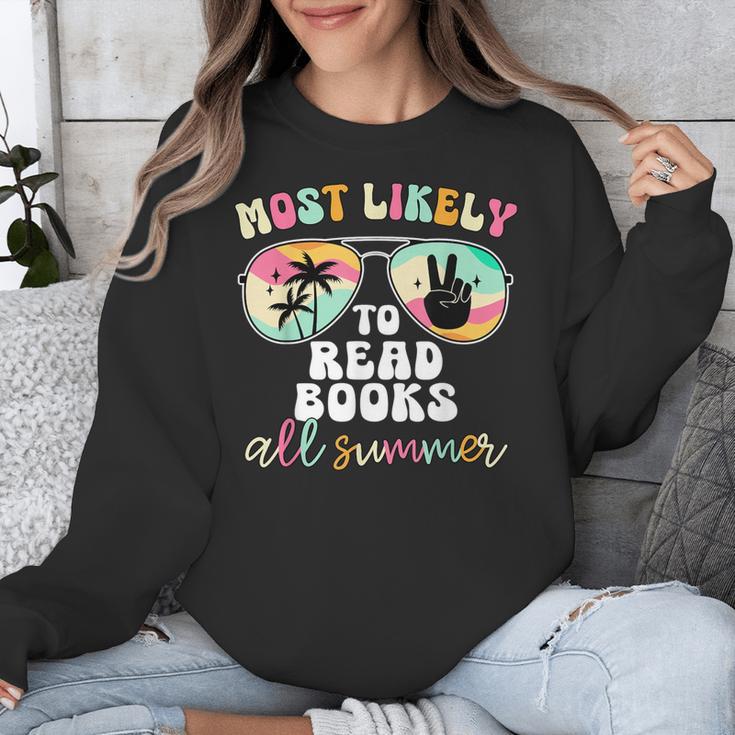 Most Likely To Read Books All Summer Teacher Student Unisex Sweatshirt Most Likely To Read Books All Summer Teacher Student Unisex Sweatshirt
