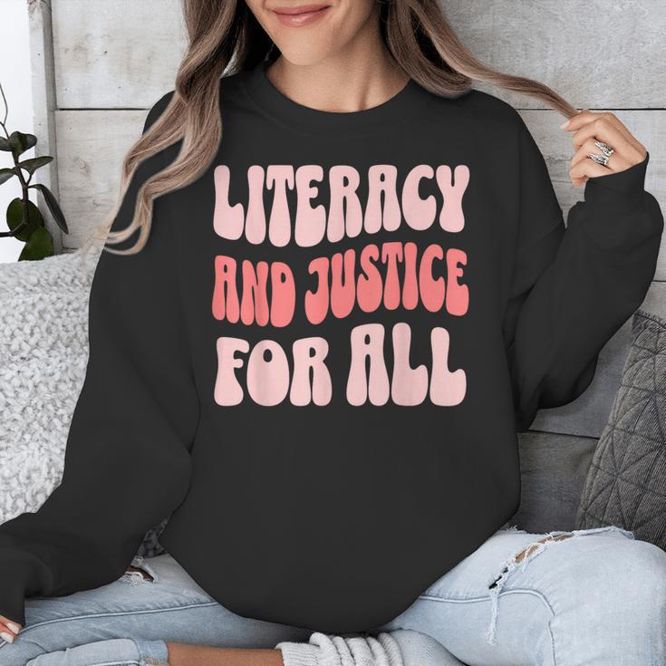 Literacy And Justice For All Book Lover Unisex Sweatshirt Literacy And Justice For All Book Lover Unisex Sweatshirt