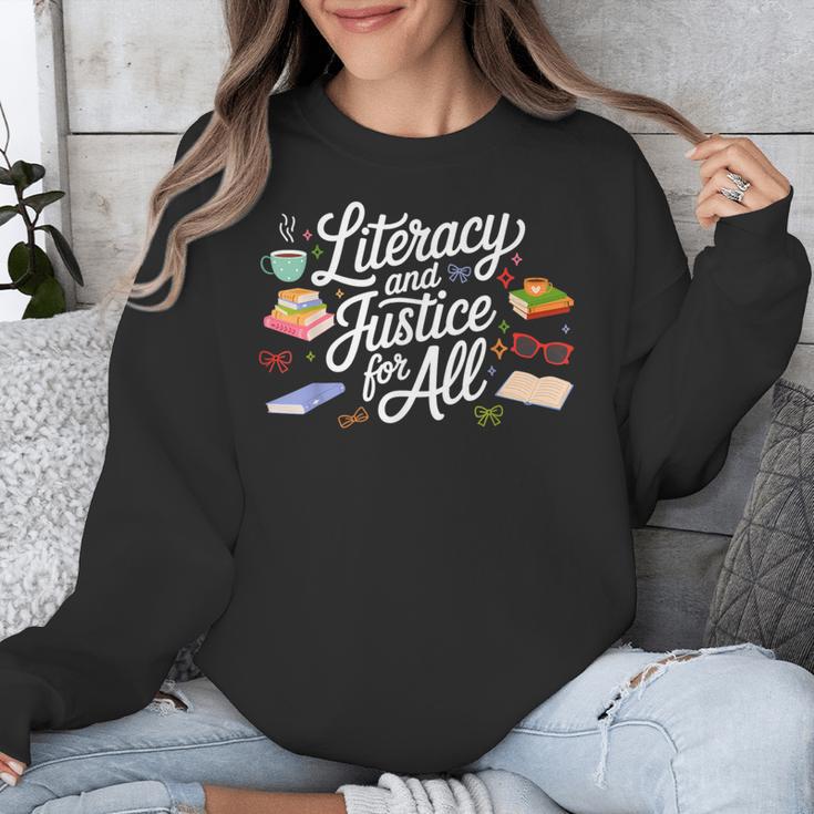 Literacy And Justice For All Protect Libraries Banned Books Unisex Sweatshirt