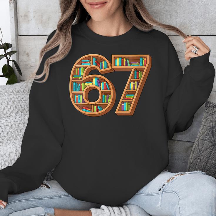 Literary 67 Bookshelf Six Seven Reading Meme Unisex Sweatshirt Literary 67 Bookshelf Six Seven Reading Meme Unisex Sweatshirt