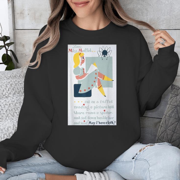 Little Miss Muffet Reading a Picture Book Unisex Sweatshirt