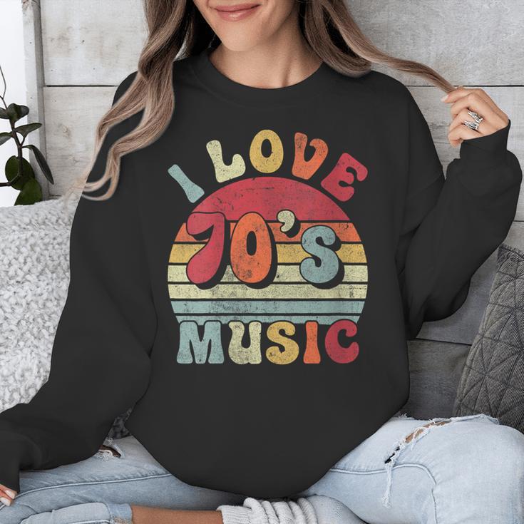 I Love 70's Music Retro Style Nostalgia Cassette 1970s Party Unisex Sweatshirt