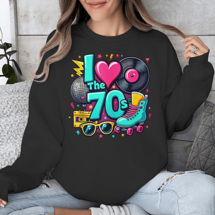 I Love The 70s Vintage Cassette Roller Vinyl Nostalgia 70s Unisex Sweatshirt