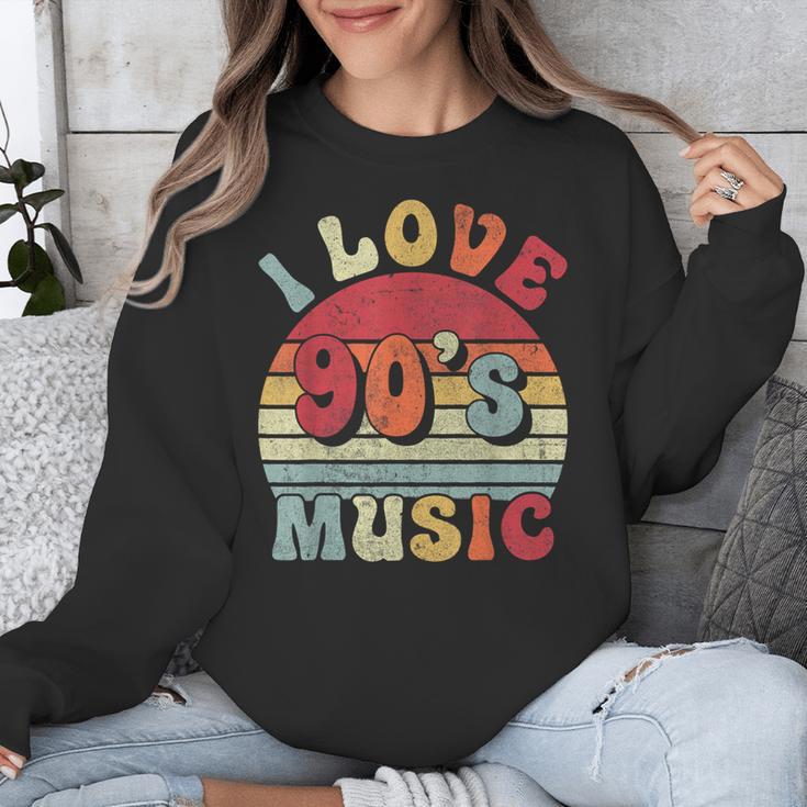 I Love 90's Music Retro Style Nostalgia Cassette 1990s Party Unisex Sweatshirt