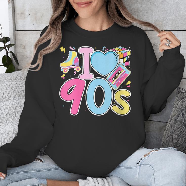 I Love 90's Retro Style Nostalgia Vibe 1990's Party Unisex Sweatshirt