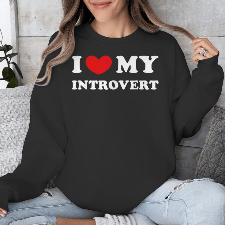 I Love My Introvert I Heart My Introvert Unisex Sweatshirt I Love My Introvert I Heart My Introvert Unisex Sweatshirt