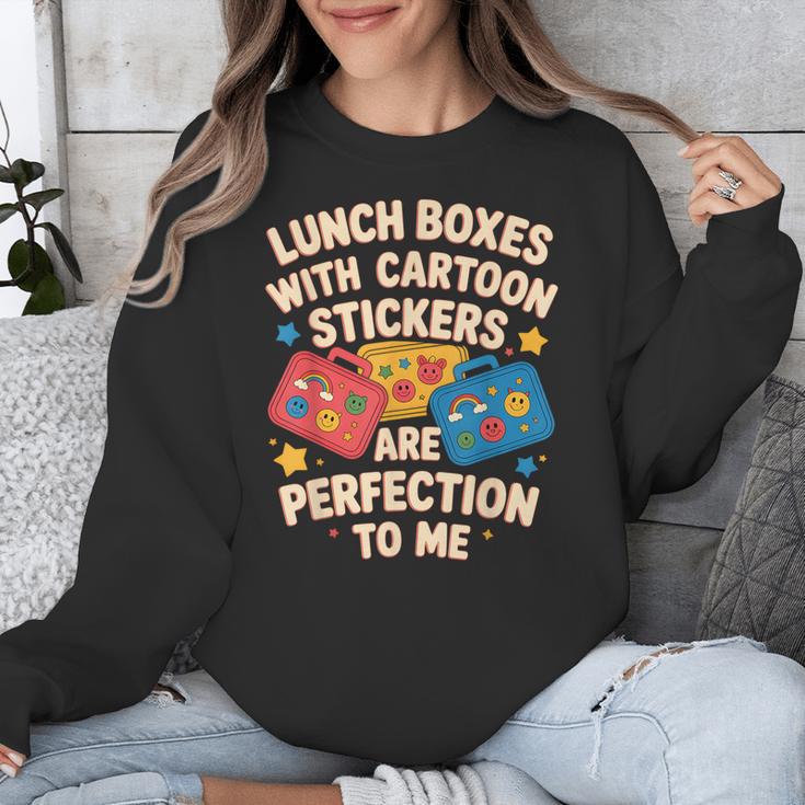 Lunch Boxes With Stickers Lunch Box Nostalgia Retro Unisex Sweatshirt