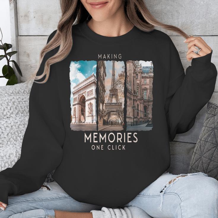 Making Memories In Paris Photo Nostalgia Travel Humor Unisex Sweatshirt