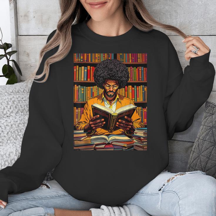 Man Reading Book Black History Month Book Lover Afro Unisex Sweatshirt Man Reading Book Black History Month Book Lover Afro Unisex Sweatshirt