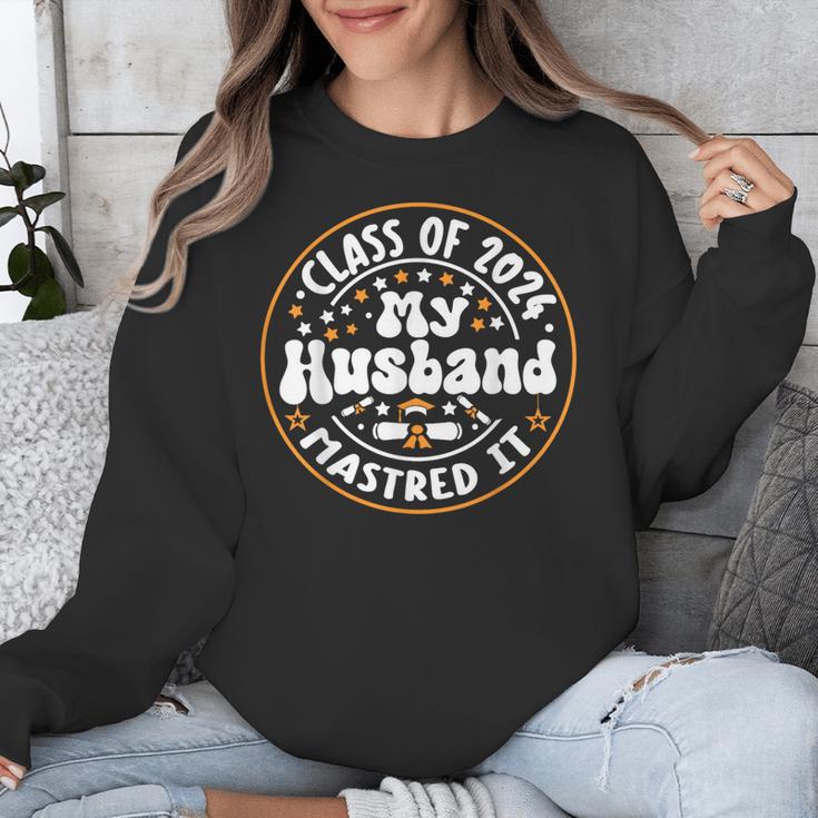 Master's Degree Graduation My Husband Mastered It 2024 Unisex Sweatshirt
