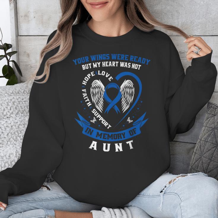 In Memory Of Aunt Colon Cancer Awareness Uplifting Unisex Sweatshirt