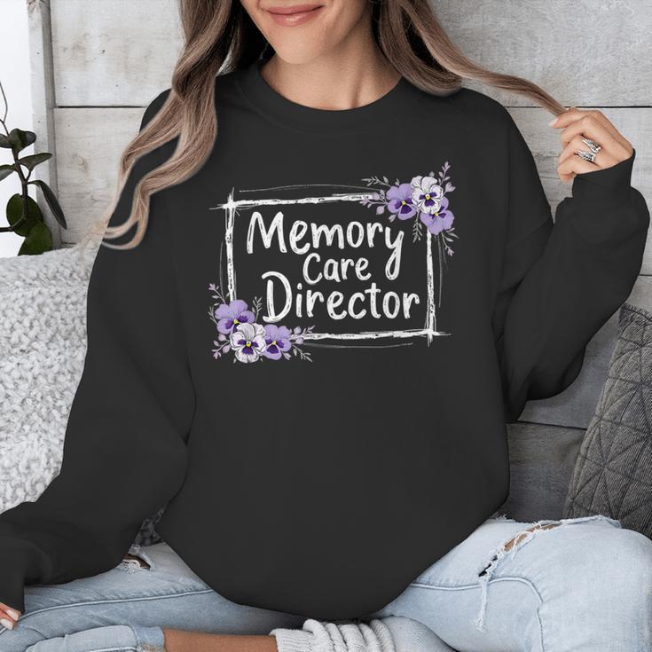 Memory Care Director Purple Floral Pansies Unisex Sweatshirt Memory Care Director Purple Floral Pansies Unisex Sweatshirt