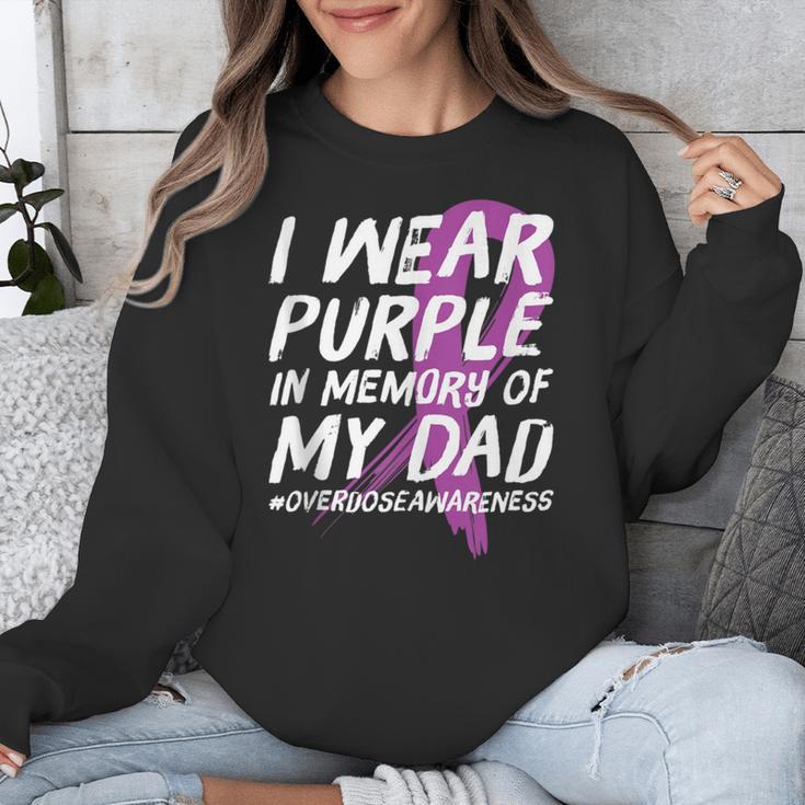 Memory Of Dad Wear Purple Overdose Awareness Unisex Sweatshirt