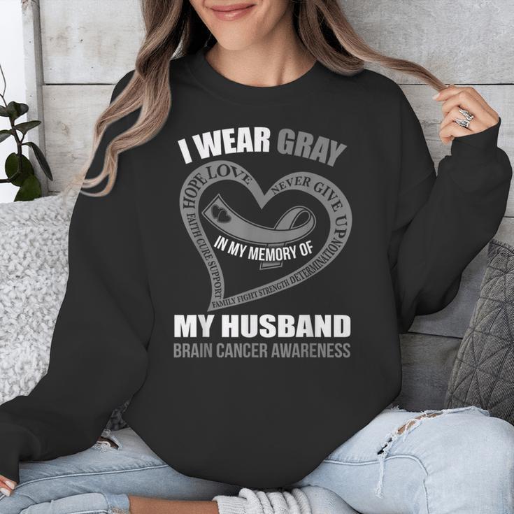 In My Memory Of My Husband BRAIN CANCER AWARENESS Unisex Sweatshirt