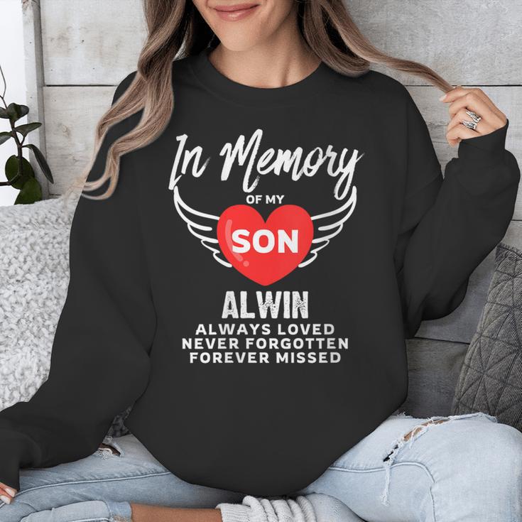 In Memory Of Son Alwin Customized Personalized Memorial Unisex Sweatshirt