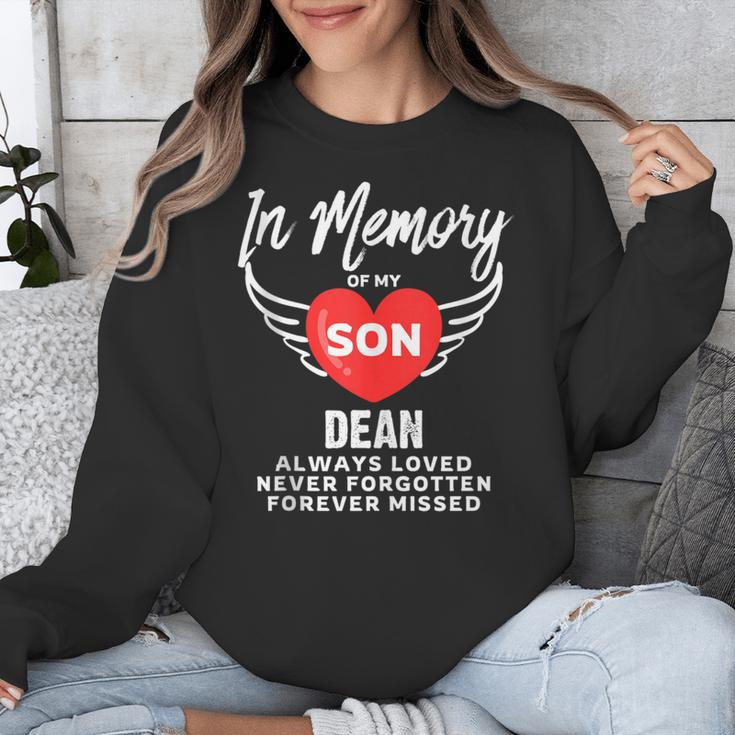 In Memory Of Son Dean Customized Personalized Memorial Unisex Sweatshirt In Memory Of Son Dean Customized Personalized Memorial Unisex Sweatshirt