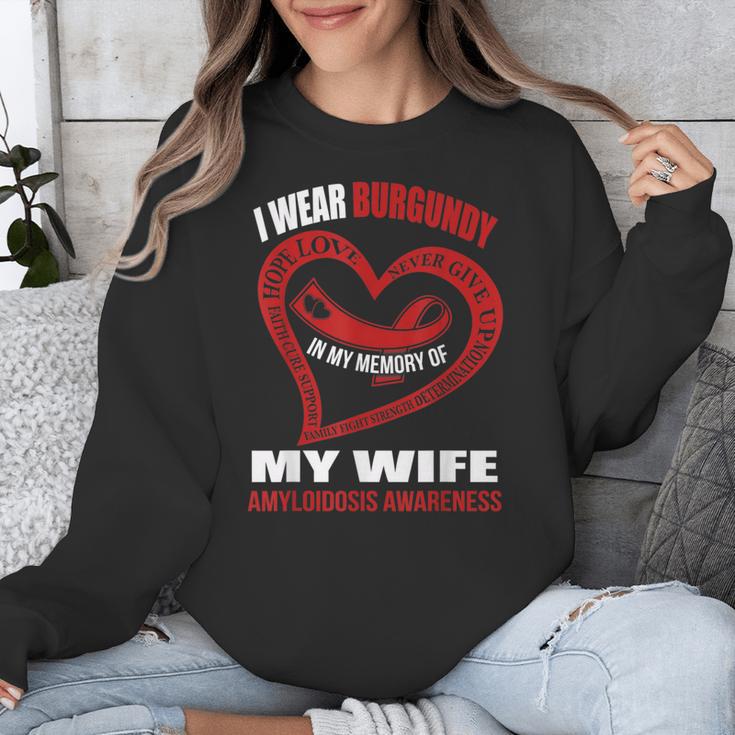 In My Memory Of My Wife AMYLOIDOSIS AWARENESS Unisex Sweatshirt