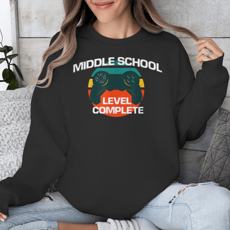 Middle School Graduation Gaming Vintage Level Complete Unisex Sweatshirt
