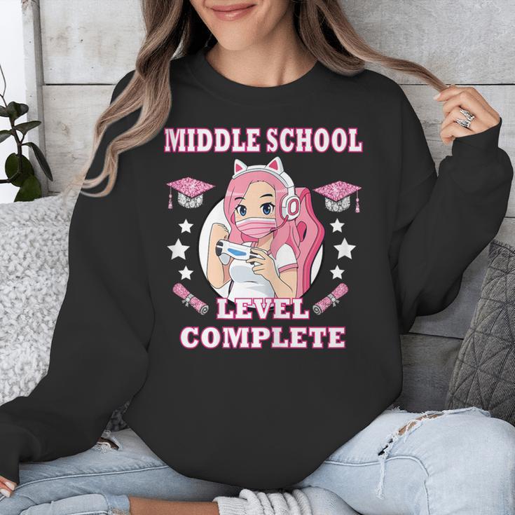Middle School Level Complete Gaming Graduation Anime Girl Unisex Sweatshirt