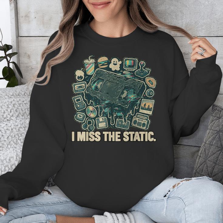 I Miss The Static Retro VHS Nostalgia Art Unisex Sweatshirt I Miss The Static Retro VHS Nostalgia Art Unisex Sweatshirt