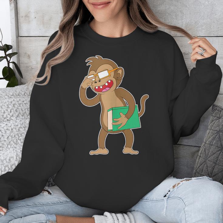 Monkey With a Book Unisex Sweatshirt