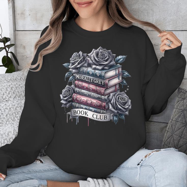 Morally Grey Book Club Floral Book Lover Graphic Unisex Sweatshirt