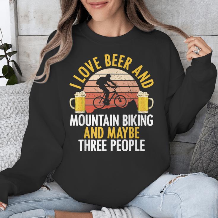 Mountain Biking Beer Drinking Introvert Sayings For Cyclist Unisex Sweatshirt