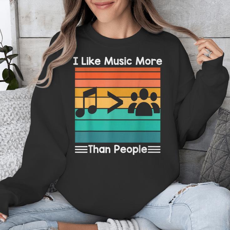 I Like Music More Than People Introvert Saying Quote Unisex Sweatshirt I Like Music More Than People Introvert Saying Quote Unisex Sweatshirt