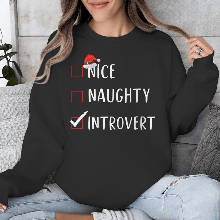 Nice Naughty Introvert List Christmas Introvert Unisex Sweatshirt Nice Naughty Introvert List Christmas Introvert Unisex Sweatshirt
