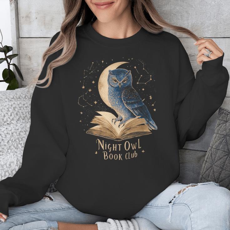 Night Owl Book Club Crescent Moon Late Night Reading Unisex Sweatshirt