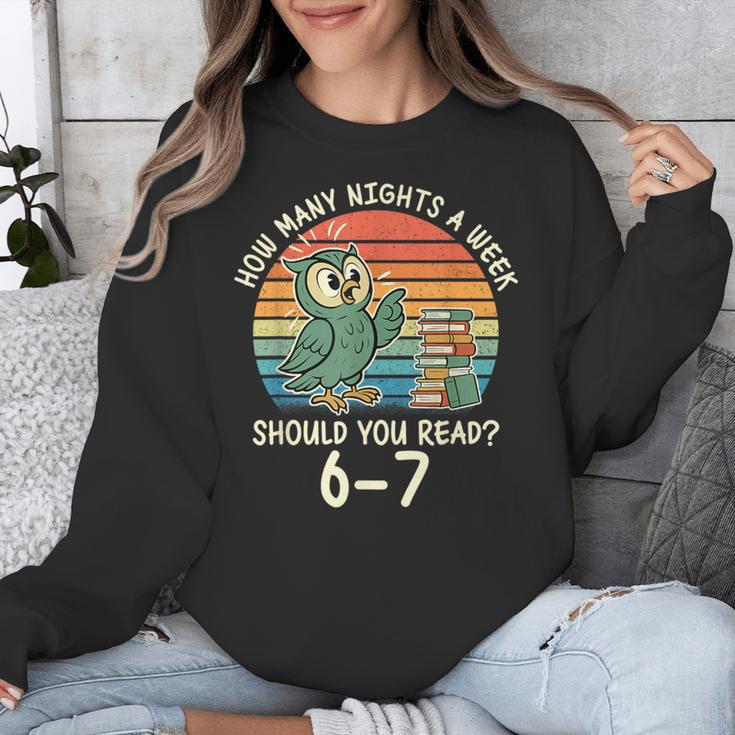 How Many Nights a Week Should You Read 67 Book Reading Meme Unisex Sweatshirt
