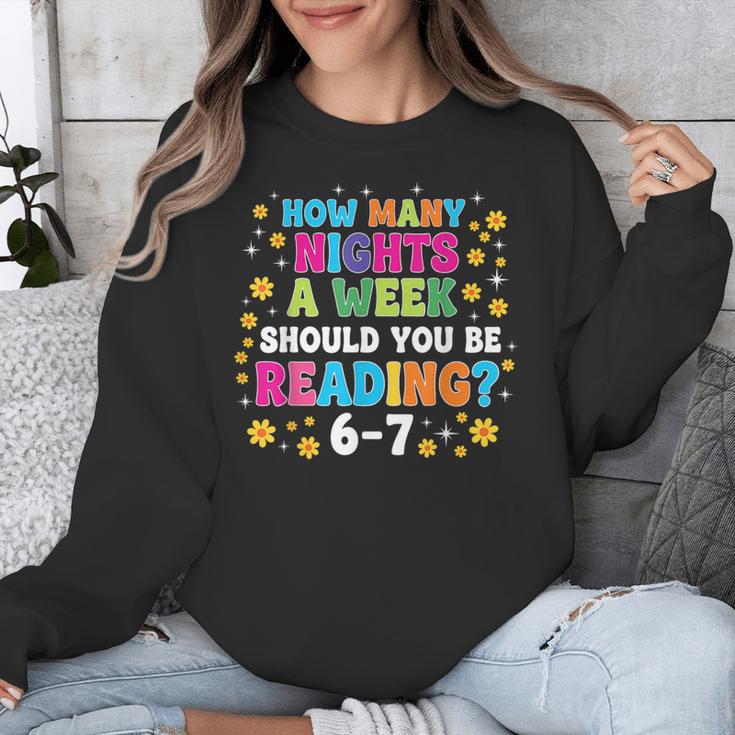 How Many Nights A Week Should You Be Reading 6-7 Book Lovers Unisex Sweatshirt