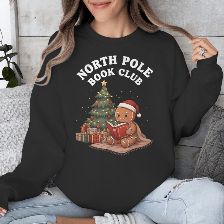 North Pole Book Club Gingerbread Christmas Reading Unisex Sweatshirt