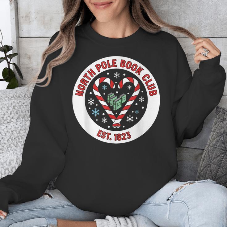 North Pole Book Club Shirt Candy Cane Christmas Unisex Sweatshirt